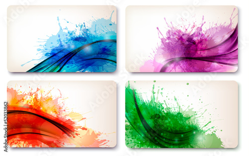 Vector: Collection of colorful abstract watercolor cards. Vector Collection of colorful abstract watercolor cards. Vector