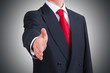  young businessman offering to shake hands. Clipping path