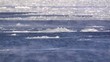 Time-lapse of drifting ice on a large river with dust