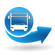 bus sur bouton web bleu