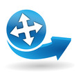 directions sur bouton web bleu