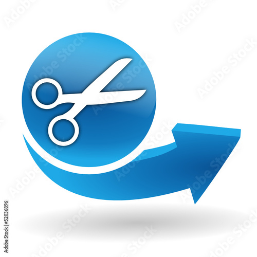 Vector: couper sur bouton web bleu couper sur bouton web bleu