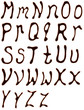 Numbers and symbols set written with chocolate syrup