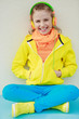 Young girl with headphones enjoying music