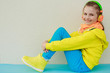 Young girl with headphones listening music