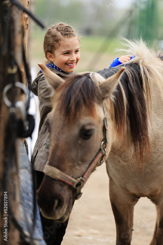 Photo: Horse and lovely girl Horse and lovely girl