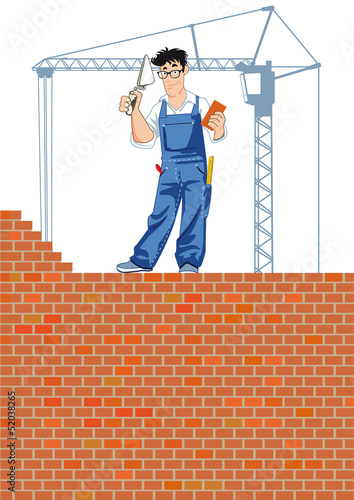 Vector: Bauhandwerker beim mauern Bauhandwerker beim mauern