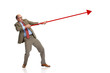 Businessm and rising arrow