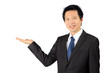 Isolated asian business man over white