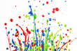 Colorful paint splashing isolated on white