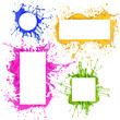 Colorful paint frames splashing isolated on white