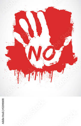 Vector: activisme : main rouge - NO activisme : main rouge - NO