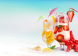 Summer drinks on the beach