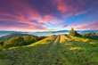 Foto: Colorful summer sunset in the mountains. Colorful summer sunset in the mountains.