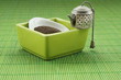 Tea in green pot