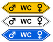Vektor: Wegweiser WC Wegweiser WC