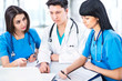 Group of a young doctors
