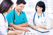Group of a young doctors