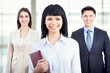Business people with businesswoman leader