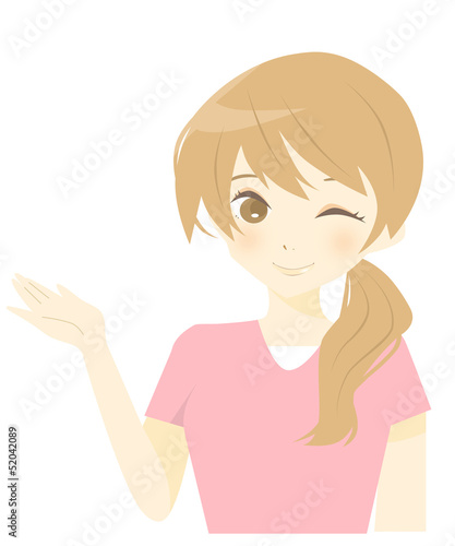Illustration: プレゼンする女性 プレゼンする女性