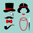Man & Woman 20s Red/Turquoise