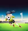 A female football player