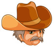 An old man wearing a cowboy hat