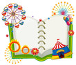 Vector: An empty book with the things found at the carnival An empty book with the things found at the carnival