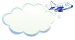 An airplane passing through the cloud