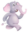A running elephant