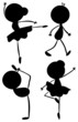 Silhouettes of a girl and a boy dancing