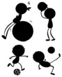 Silhouettes of sporty people