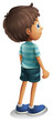 A back view of a young boy