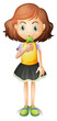 A young girl eating an ice cream