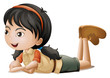 A girl lying down