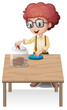 A boy putting chips in the jar