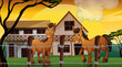 A farm with two horses