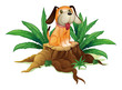 A cute puppy sitting above the wood