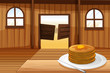 Vector: A plate with pancakes A plate with pancakes