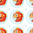 A seamless wallpaper design with fish