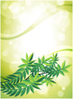 Vector: A green stationery with leafy plant A green stationery with leafy plant