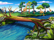 A flowing river at the forest