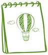 An eco-friendly notebook with a drawing of a hot air balloon