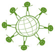 Vector: Kids around the green globe Kids around the green globe