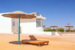Relax under parasol on the beach of Red Sea, Egypt