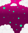 Vector: A pink sky with green stars A pink sky with green stars
