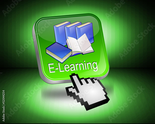 Illustration: E-Learning Button mit Cursor E-Learning Button mit Cursor
