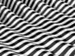 Illustration: 3d Striped black and white waves 3d Striped black and white waves