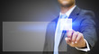 Businessman touching tactile interface