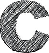 Hand draw font. LETTER C